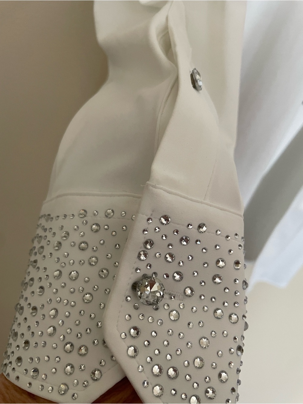 Men’s White Embellished Dress Shirt - Picture 3 of 12